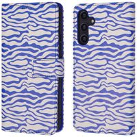 imoshion ﻿Étui de téléphone portefeuille Design Samsung Galaxy A14 (5G/4G) - White Blue Stripes