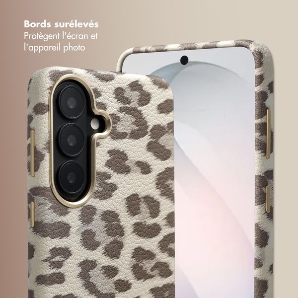 Selencia Coque Sabi imprimé panthère avec MagSafe Samsung Galaxy S26 - Soft Ivory