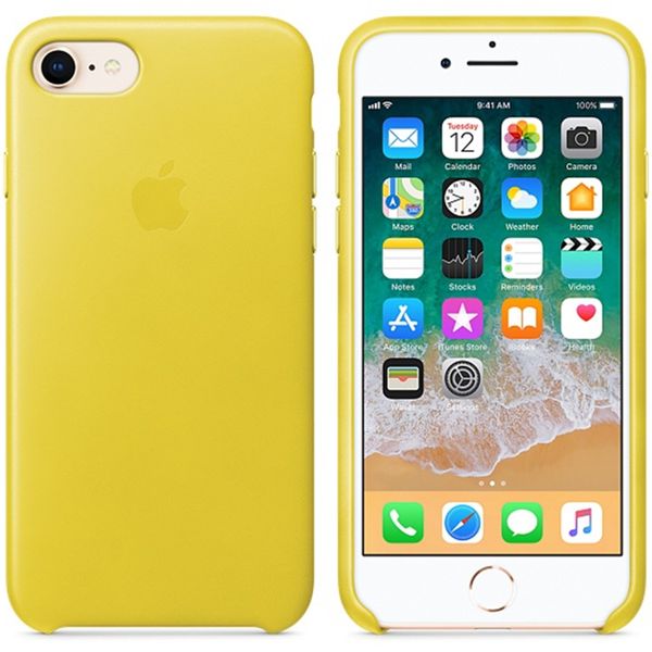 Apple Coque Leather Apple iPhone SE (2022 / 2020) / 8 / 7 - Spring Yellow