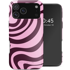 Selencia Coque arrière Vivid avec MagSafe Apple iPhone 17 Pro Max - Wavy Swirl Pink Plum