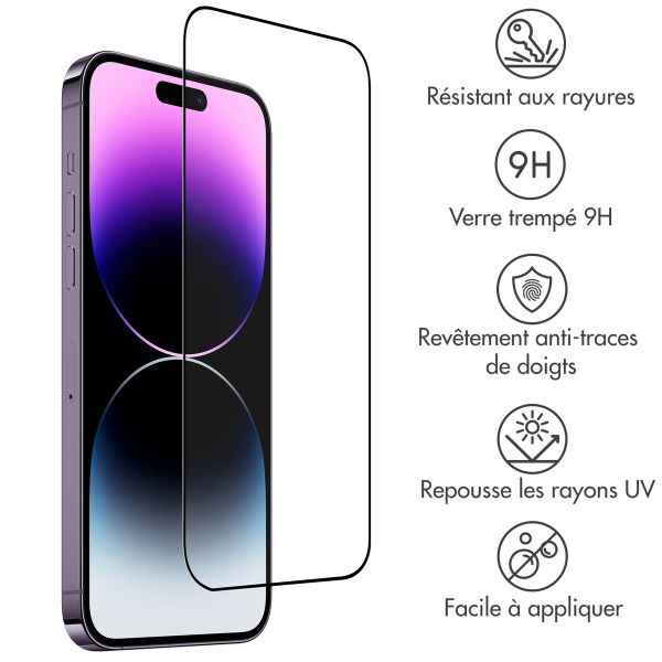 Accezz Protection d'écran en verre trempé Full Cover iPhone 15 Pro Max