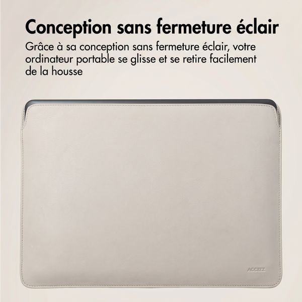 Accezz Leather Pochette ordinateur le Apple MacBook 15 pouces - Beige