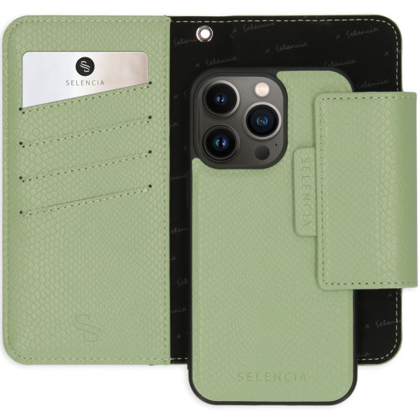 Selencia Etui portefeuille serpent amovible iPhone 13 Pro - Vert