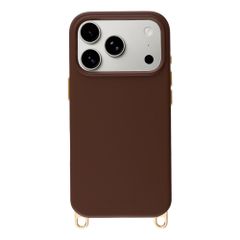 Selencia Coque arrière Rivièra avec MagSafe avec crochets amovibles Apple iPhone 17 Pro - Choco Brown