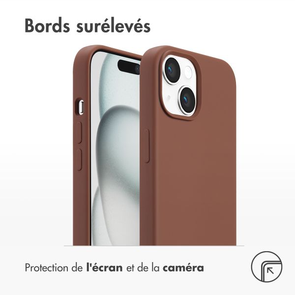 Accezz Coque Liquid Silicone avec MagSafe iPhone 15 - New Tea Brown