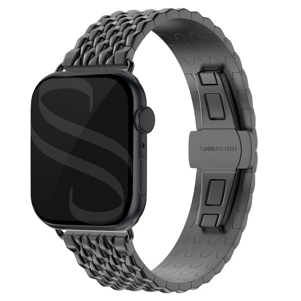 Selencia Bracelet dragon en acier Apple Watch Series 1 á 9 / SE (38/40/41 mm) | Series 10 (42 mm) - Noir