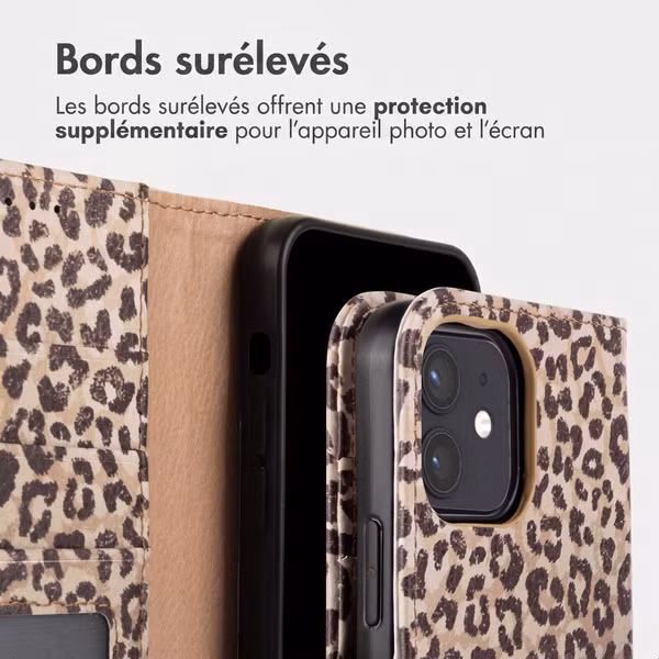 imoshion Étui de télephone portefeuille Design Apple iPhone 12 (Pro) - Leopard Mood