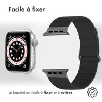 imoshion Bracelet en cuir magnétique Apple Watch Series 1 t/m 9 / SE (38/40/41 mm) | Series 10 / 11 (42 mm) - Noir