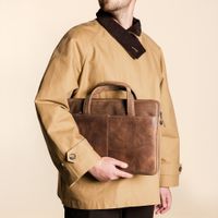 Accezz Leather Sac ordinateur 16 pouces - Cognac