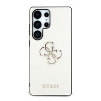 Guess Coque 4G Metal Logo Saffiano Samsung Galaxy S25 Ultra - Beige