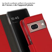 Selencia Étui de téléphone portefeuille en cuir véritable Google Pixel 7 - Rouge