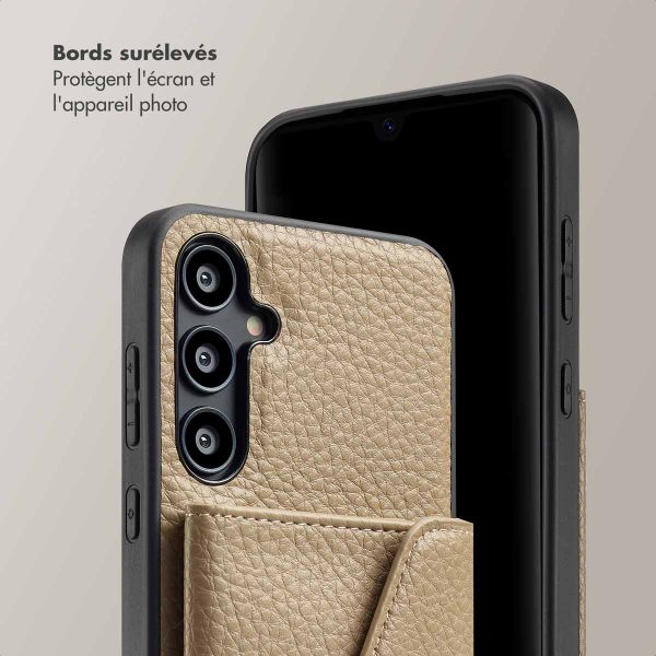 Selencia Coque à cordon avec porte-cartes enveloppe Sera Samsung Galaxy A55 - Beige