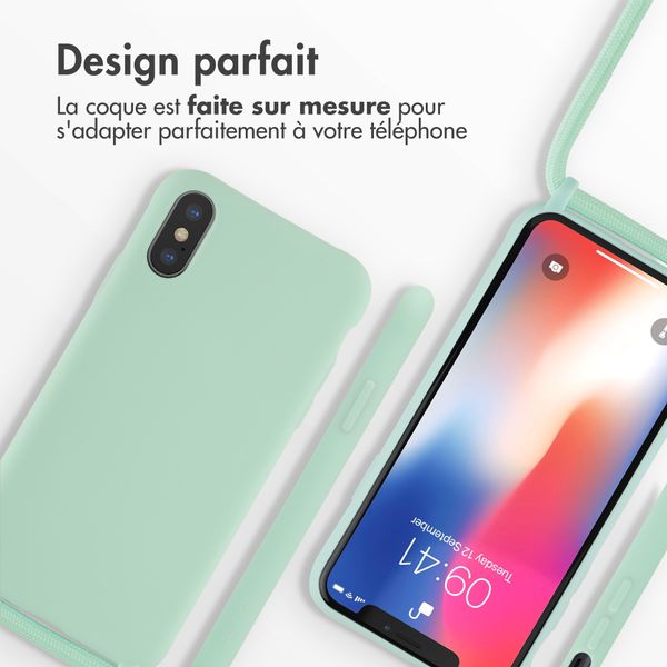 imoshion ﻿Coque en silicone avec cordon Apple iPhone X / Xs - Menthe verte
