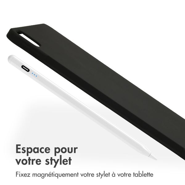 Accezz Coque Liquid Silicone avec porte-stylet Apple iPad Air 13 pouces (2025) M3 / (2024) M2 - Noir