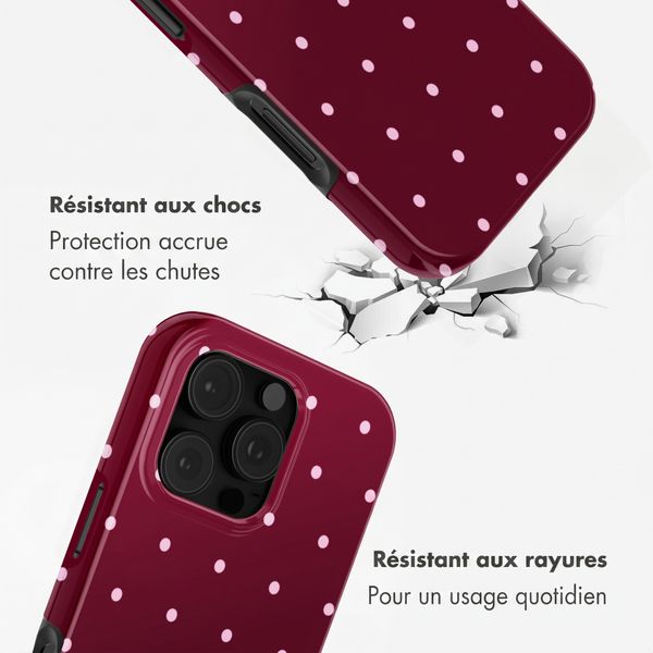 Selencia Coque arrière Vivid Apple iPhone 16 Pro - Happy Dots Burgundy