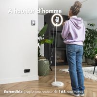 imoshion Lumière LED annulaire - Téléphone à lampe annulaire - Lampe annulaire avec trépied - Réglable - Blanc