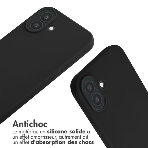 imoshion Coque en silicone avec cordon Apple iPhone 16 Plus - Noir