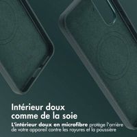 Accezz Coque arrière en cuir avec MagSafe Samsung Galaxy A36 / A56 - Cedar Green