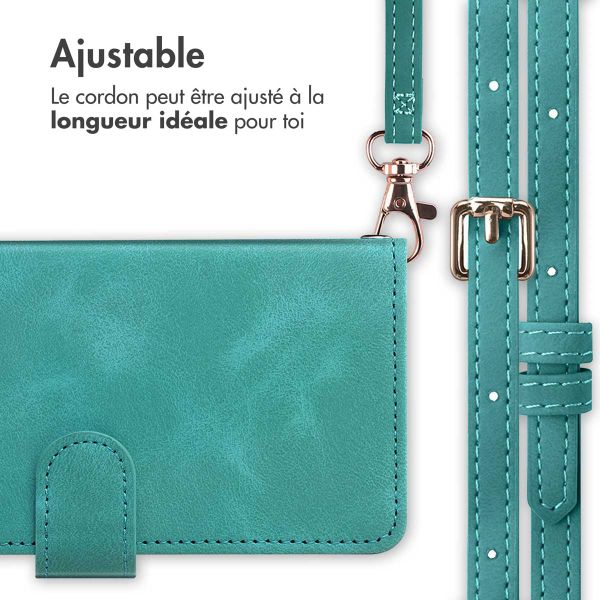 imoshion Etui de téléphone portefeuille avec cordon Samsung Galaxy A25 (5G) - Turquoise