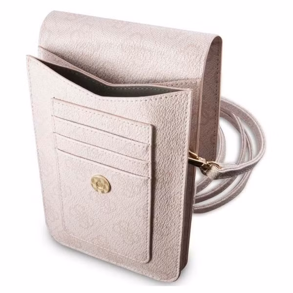 Guess Sacoche de téléphone bandoulière - Pochette d'épaule pour smartphone avec lanière logo 4G - Rose