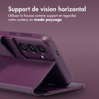 Accezz Étui de téléphone portefeuille en cuir 2-en-1 avec MagSafe Samsung Galaxy S24 - Heath Purple