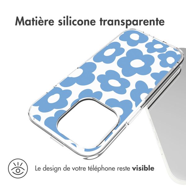 imoshion Coque Design iPhone 14 Pro - Retro Blue Flowers