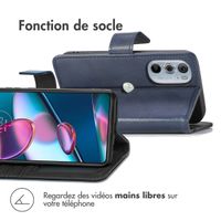 imoshion Étui de téléphone portefeuille Motorola Edge 30 Pro / Edge Plus (2022) - Bleu foncé