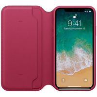 Apple Étui de téléphone Leather Folio Apple iPhone Xs / X - Berry
