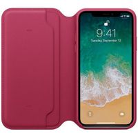 Apple Étui de téléphone Leather Folio iPhone Xs / X - Berry