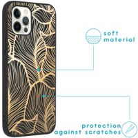 imoshion Coque Design iPhone 12 (Pro) - Feuilles / Noir