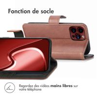 imoshion Étui de téléphone portefeuille Luxe iPhone 15 Pro - Brun