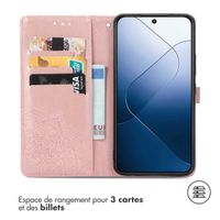 imoshion Etui de téléphone portefeuille Mandala Xiaomi 14T Pro - Rose Dorée