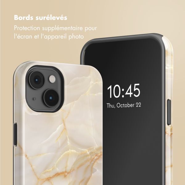 Selencia Coque arrière Vivid Tough avec MagSafe iPhone 14 - Golden Beige Marble