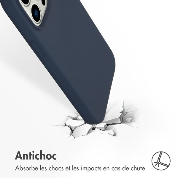 Accezz Coque Liquid Silicone Apple iPhone 14 Pro Max - Bleu foncé
