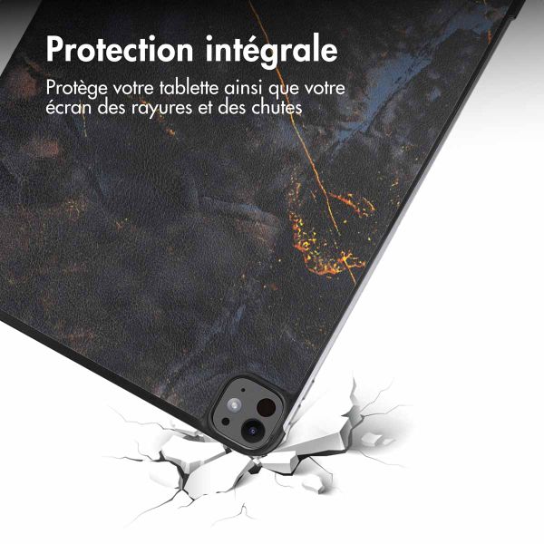 imoshion Coque tablette Design Trifold Apple iPad Pro 13 (2024) M4 - Black Marble