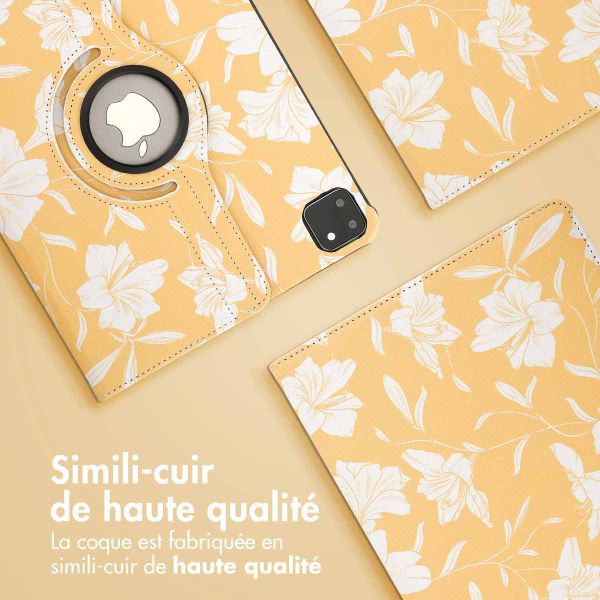 imoshion Coque tablette Design rotatif à 360° Apple iPad Pro 11 (2025) M5 / (2024) M4 - Yellow Flowers