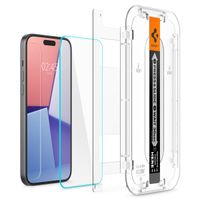 Spigen Protection d'écran en verre trempé GLAStR Fit + Applicator iPhone 16 Plus / 15 Plus