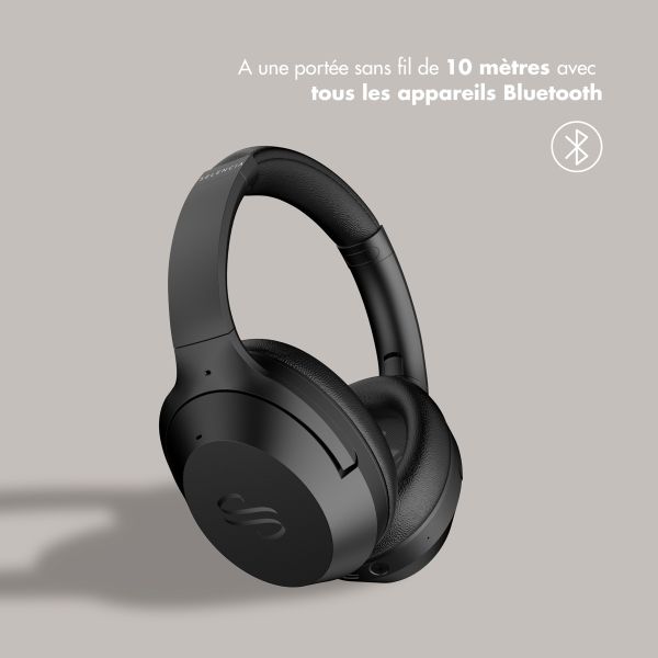Selencia Casque sans fil Urban Play - Réduction active du bruit (ANC) - Avec étui de rangement - Midnight Black