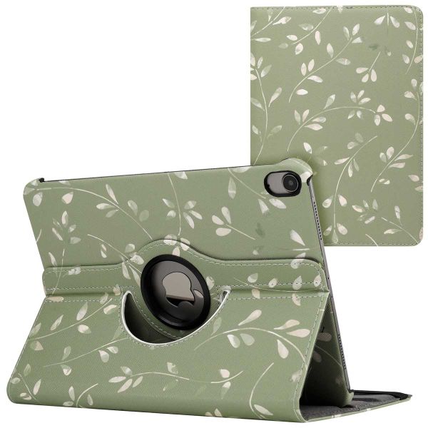 imoshion Coque tablette Design rotatif à 360° Apple iPad Air 5 (2022) / Air 4 (2020) - Green Flowers