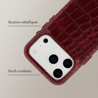 Selencia Coque arrière Croco avec MagSafe Apple iPhone 17 Pro Max - Burgundy