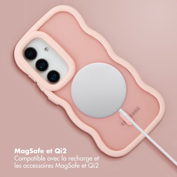 Selencia Coque arrière Wavy avec MagSafe Samsung Galaxy S24 / S25 - Soft Pink