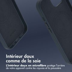 Accezz Coque arrière en cuir avec MagSafe Apple iPhone 13 - Nightfall Blue