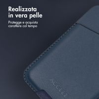 Accezz Porte-cartes en cuir - Compatible avec MagSafe et Qi2 - Nightfall Blue