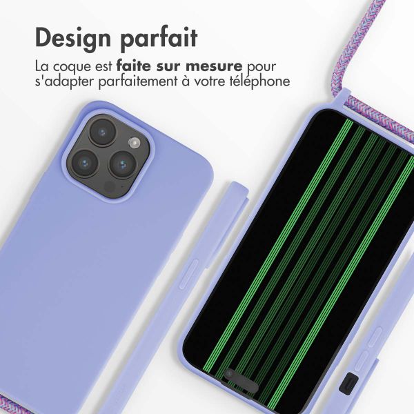imoshion Coque en silicone avec cordon Apple iPhone 15 Pro Max - Violet