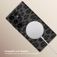 Selencia Coque Sabi imprimé panthère avec MagSafe Samsung Galaxy S24 Ultra - Midnight Black