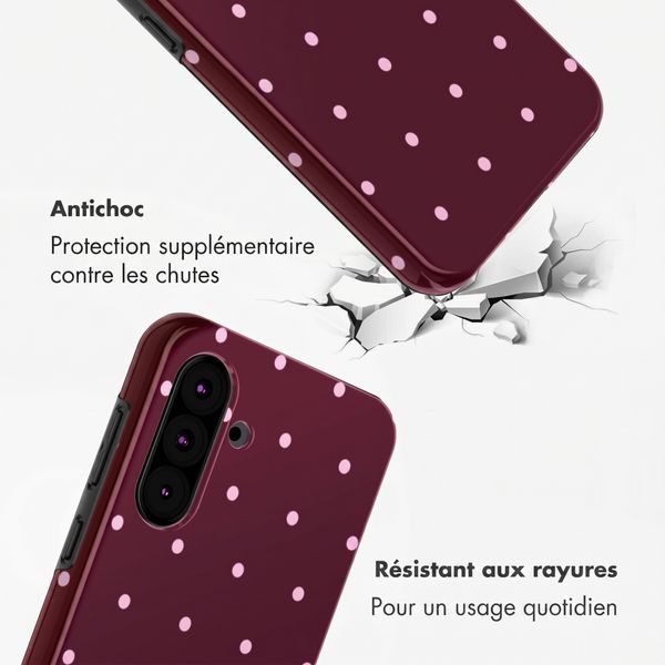 Selencia Coque arrière Vivid Samsung Galaxy A36 / A56 - Happy Dots Burgundy
