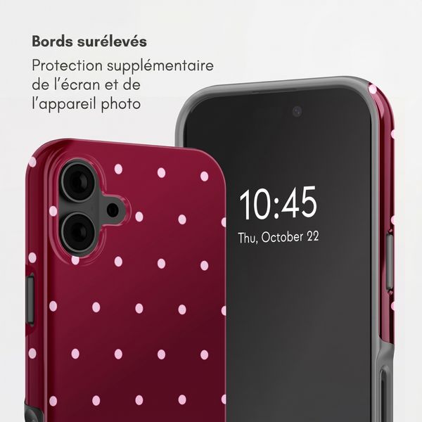 Selencia Coque arrière Vivid Apple iPhone 16 - Happy Dots Burgundy