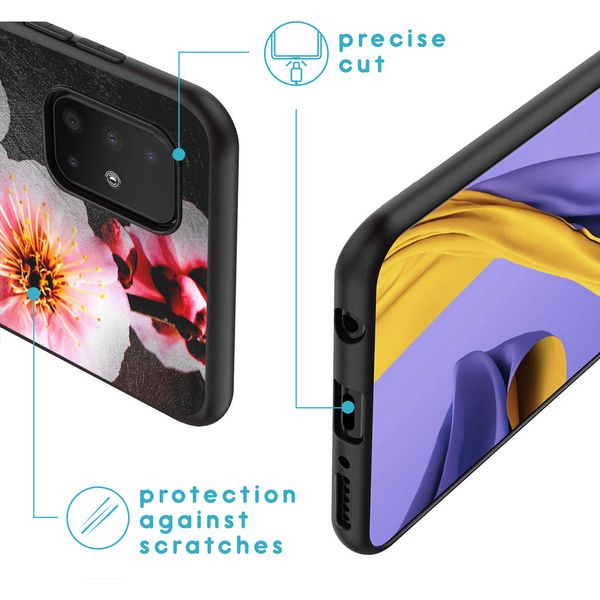 imoshion Coque Design Samsung Galaxy A51 - Fleur - Rose / Noir