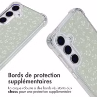 imoshion Coque Design avec cordon Samsung Galaxy S25 - Smoke Green Flowers