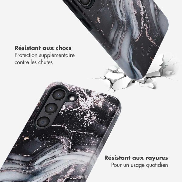 Selencia Coque arrière Vivid Tough Samsung Galaxy S23 - Chic Marble Black